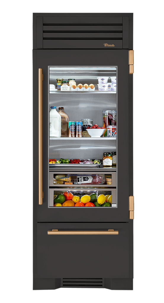Refrigerator with Bottom Freezer, Right Hinged, Ultra Matte Black, Gold Hardware TR30RBFRSGA085H08