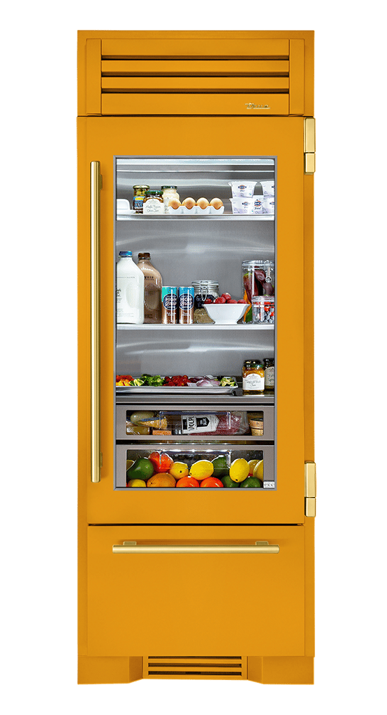 Refrigerator with Bottom Freezer, Right Hinged, Saffron, Brass Hardware TR30RBFRSGA103H01