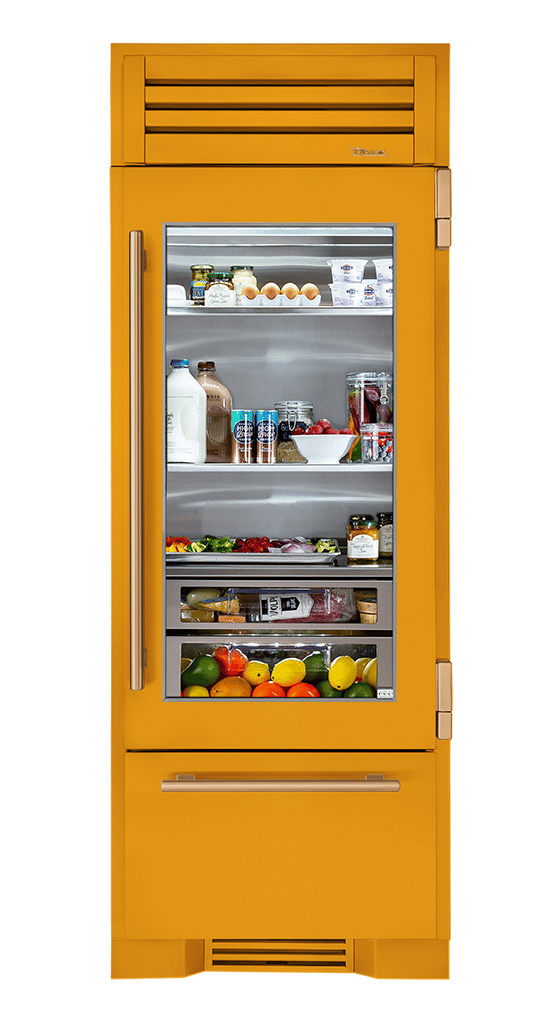 Refrigerator with Bottom Freezer, Right Hinged, Saffron, Gold Hardware TR30RBFRSGA103H08