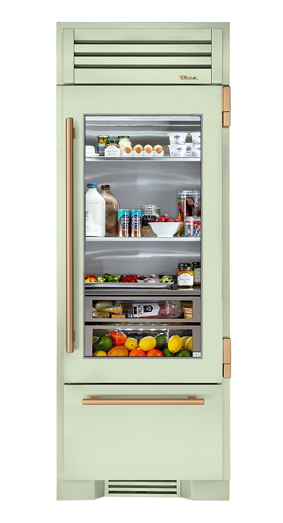 Refrigerator with Bottom Freezer, Right Hinged, Sage, Gold Hardware TR30RBFRSGA129H08
