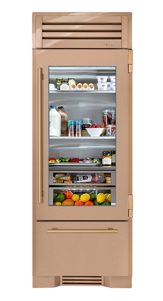 Refrigerator with Bottom Freezer, Right Hinged, Champagne, Gold Hardware TR30RBFRSGA179H08