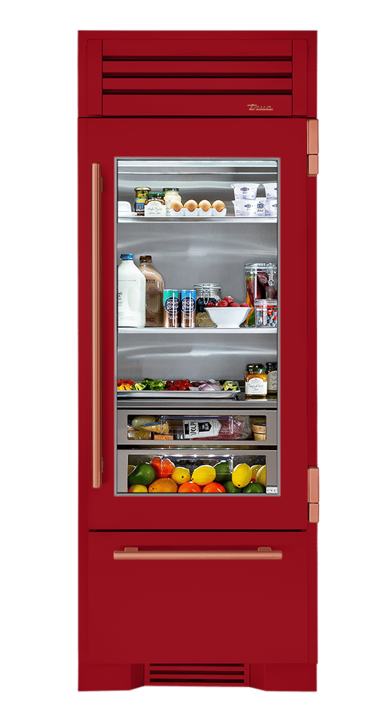 Refrigerator with Bottom Freezer, Right Hinged, Crimson, Copper Hardware TR30RBFRSGA193H03