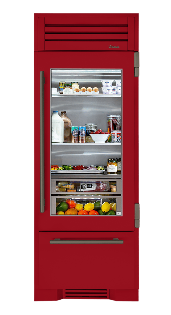 Refrigerator with Bottom Freezer, Right Hinged, Crimson, Pewter Hardware TR30RBFRSGA193H05