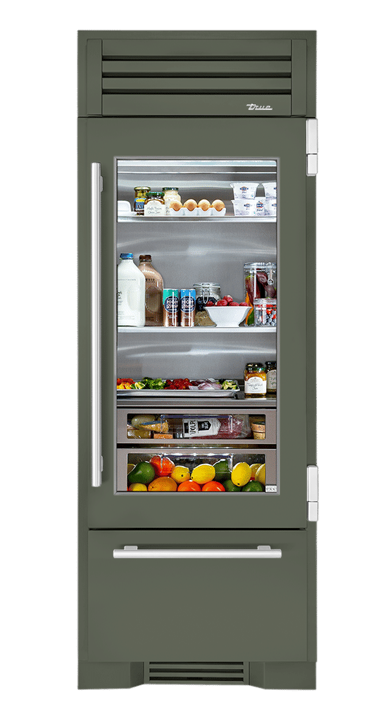 Refrigerator with Bottom Freezer, Right Hinged, Olive, Chrome Hardware TR30RBFRSGA238H02