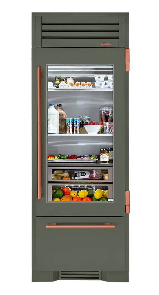 Refrigerator with Bottom Freezer, Right Hinged, Olive, Copper Hardware TR30RBFRSGA238H03