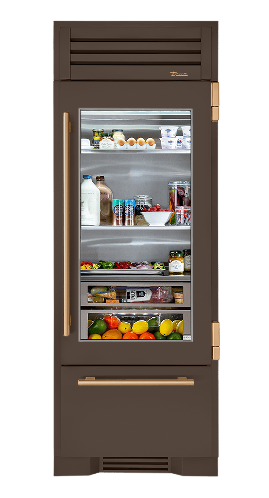 Refrigerator with Bottom Freezer, Right Hinged, Espresso, Gold Hardware TR30RBFRSGA305H08