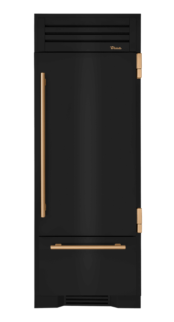 Refrigerator with Bottom Freezer, Right Hinged, Gloss Black, Gold Hardware TR30RBFRSSA044H08