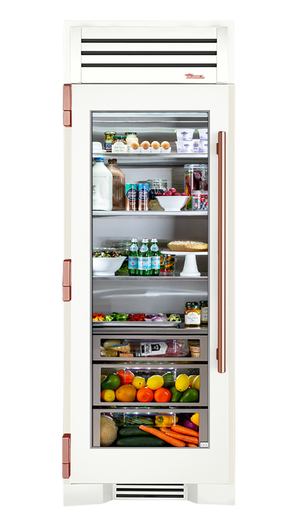 Refrigerator Column, Left Hinged, Matte White, Copper Hardware TR30REFLSGC030H03