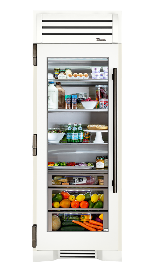 Refrigerator Column, Left Hinged, Matte White, Pewter Hardware TR30REFLSGC030H05