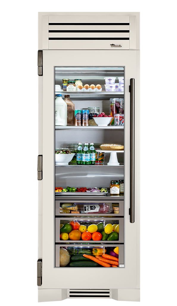 Refrigerator Column, Left Hinged, Antique White, Pewter Hardware TR30REFLSGC050H05
