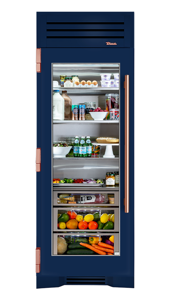 Refrigerator Column, Left Hinged, Cobalt, Copper Hardware TR30REFLSGC078H03