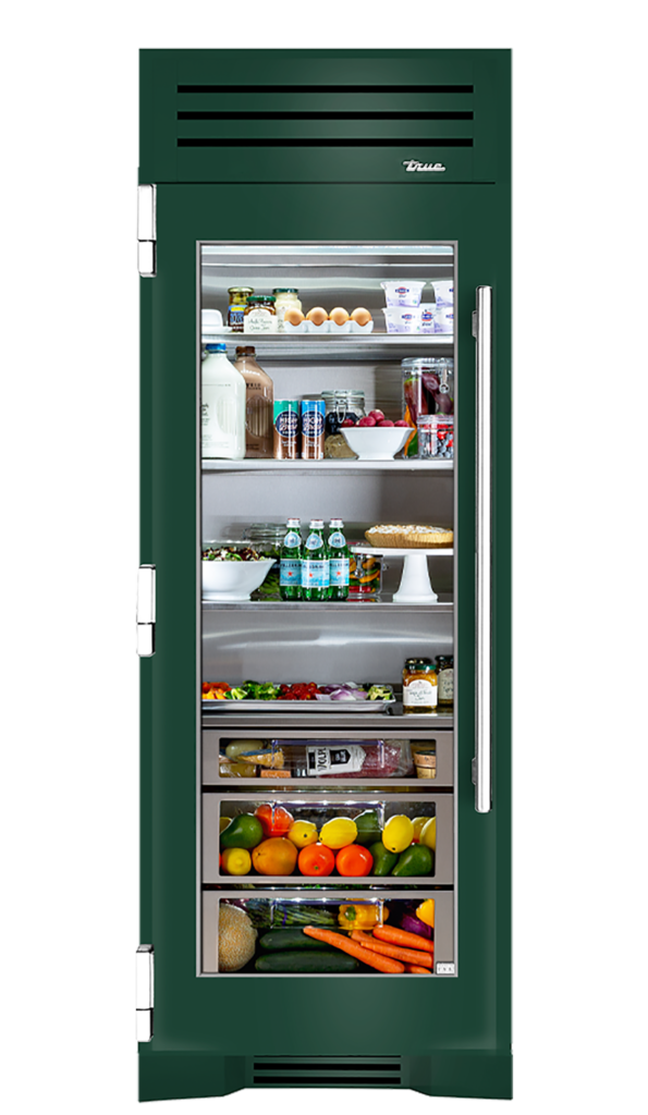 Refrigerator Column, Left Hinged, Emerald, Chrome Hardware TR30REFLSGC086H02