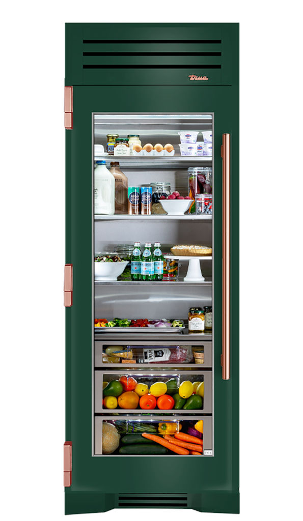 Refrigerator Column, Left Hinged, Emerald, Copper Hardware TR30REFLSGC086H03