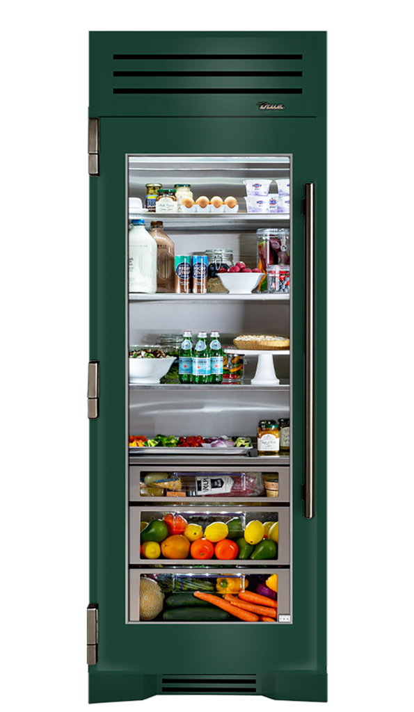 Refrigerator Column, Left Hinged, Emerald, Pewter Hardware TR30REFLSGC086H05