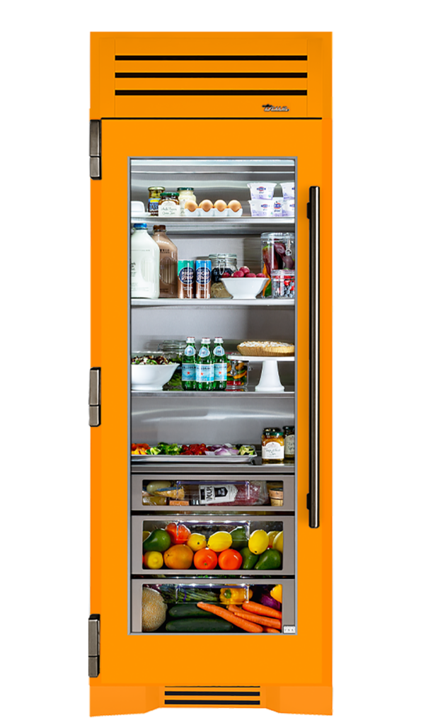 Refrigerator Column, Left Hinged, Saffron, Pewter Hardware TR30REFLSGC103H05
