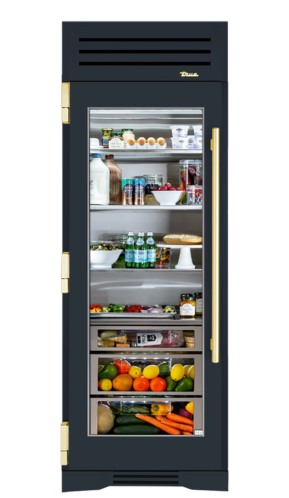 Refrigerator Column, Left Hinged, Juniper, Brass Hardware TR30REFLSGC104H01
