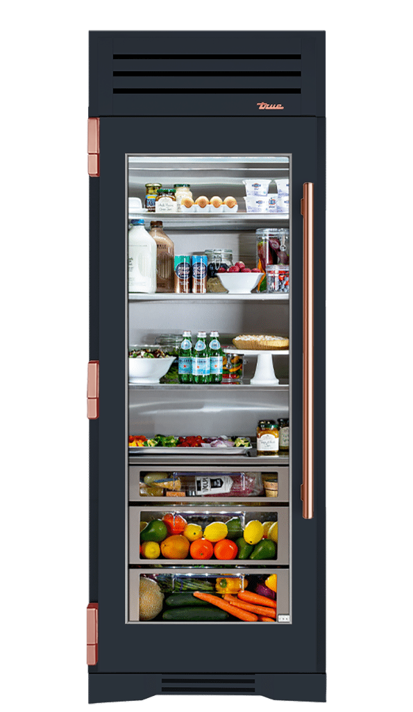 Refrigerator Column, Left Hinged, Juniper, Copper Hardware TR30REFLSGC104H03