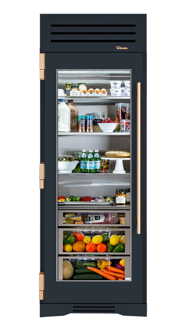 Refrigerator Column, Left Hinged, Juniper, Gold Hardware TR30REFLSGC104H08
