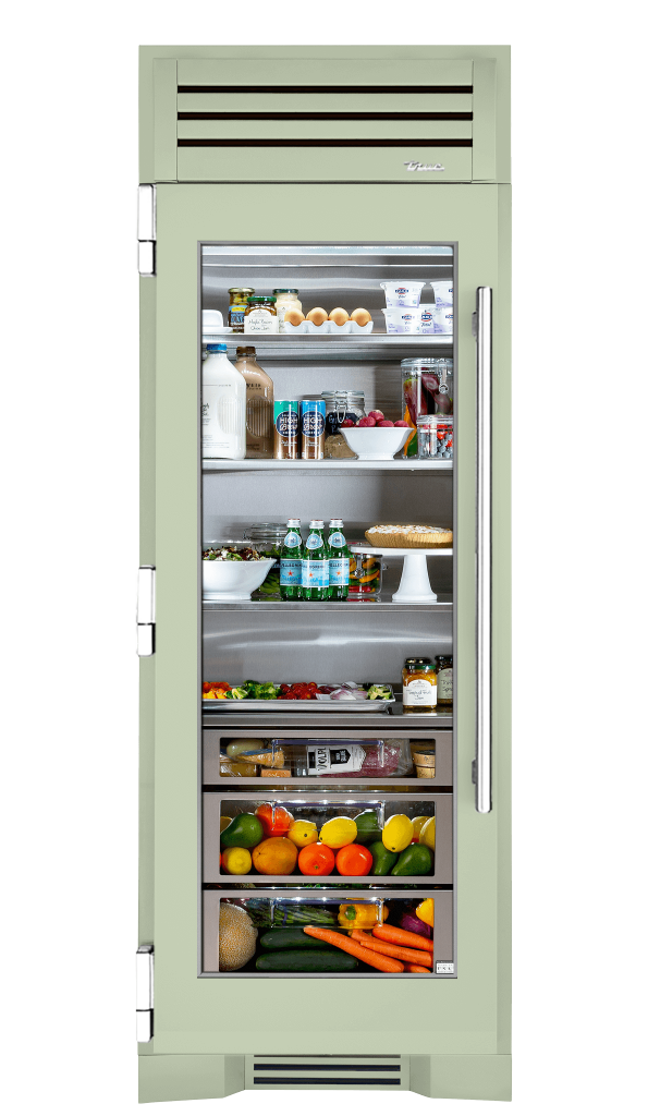 Refrigerator Column, Left Hinged, Sage, Chrome Hardware TR30REFLSGC129H02