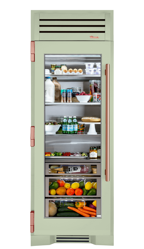 Refrigerator Column, Left Hinged, Sage, Copper Hardware TR30REFLSGC129H03