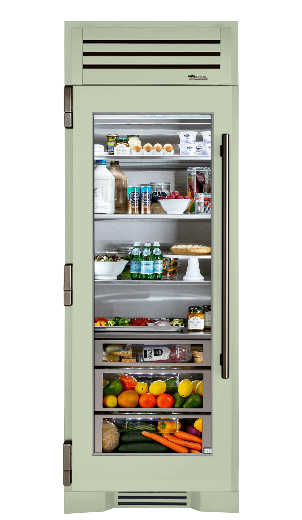 Refrigerator Column, Left Hinged, Sage, Pewter Hardware TR30REFLSGC129H05
