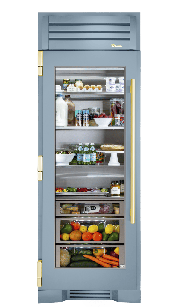 Refrigerator Column, Left Hinged, Bluestone, Brass Hardware TR30REFLSGC152H01
