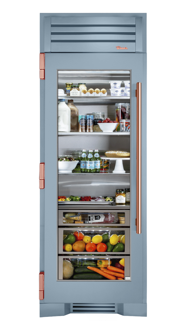 Refrigerator Column, Left Hinged, Bluestone, Copper Hardware TR30REFLSGC152H03