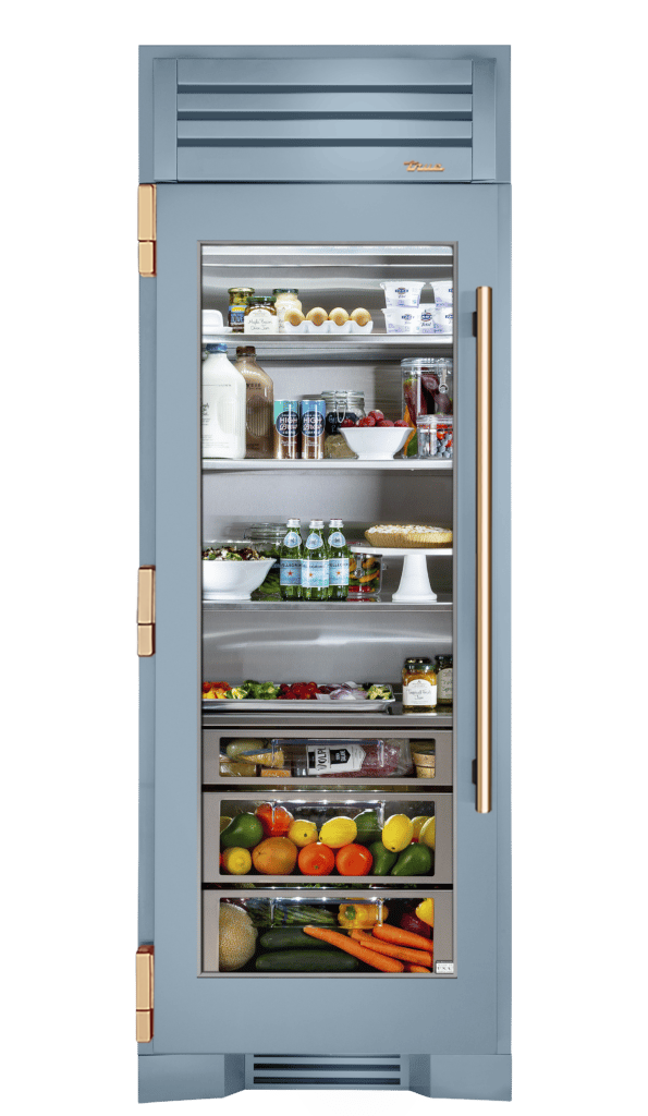 Refrigerator Column, Left Hinged, Bluestone, Gold Hardware TR30REFLSGC152H08