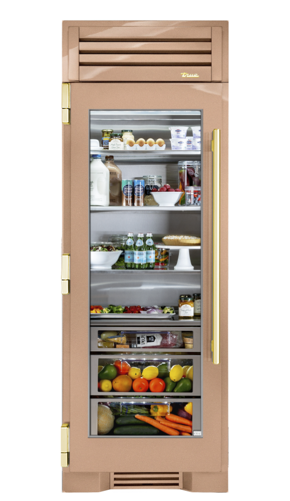 Refrigerator Column, Left Hinged, Champagne, Brass Hardware TR30REFLSGC179H01