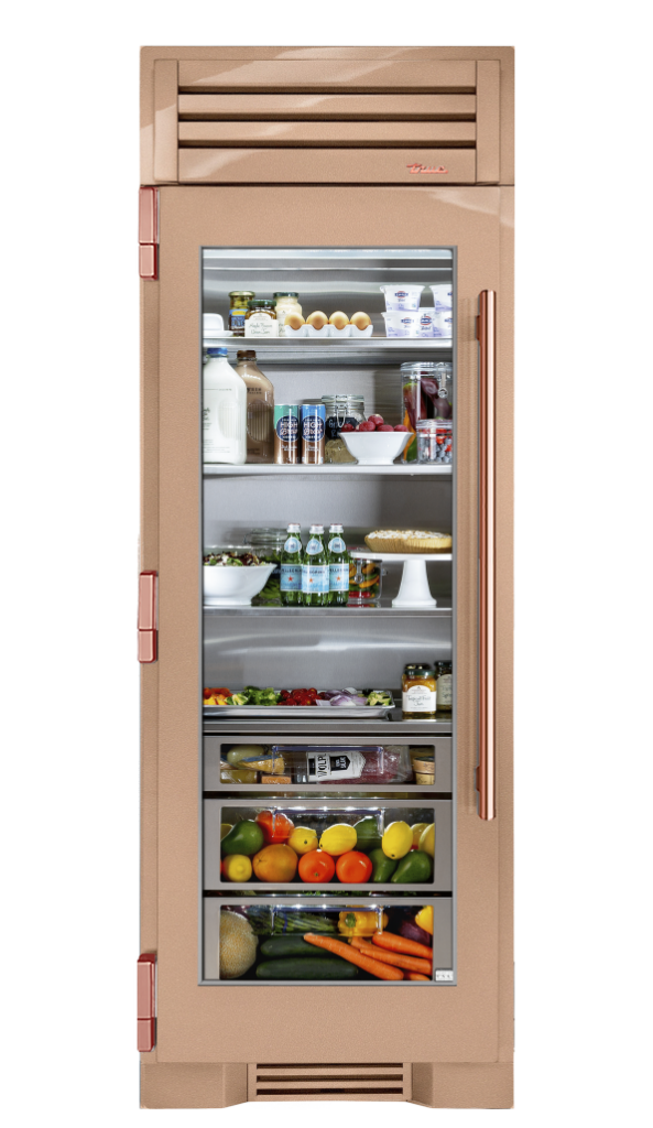 Refrigerator Column, Left Hinged, Champagne, Copper Hardware TR30REFLSGC179H03