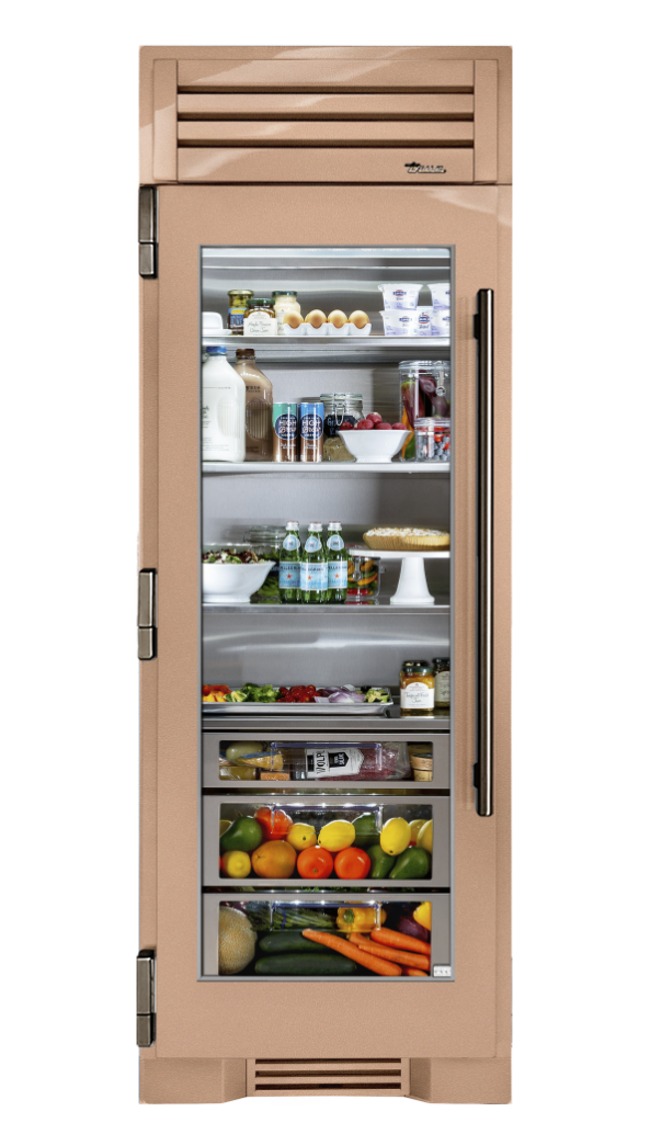 Refrigerator Column, Left Hinged, Champagne, Pewter Hardware TR30REFLSGC179H05