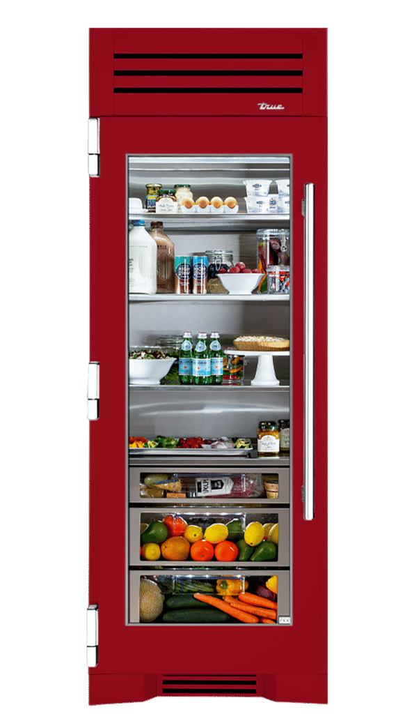 Refrigerator Column, Left Hinged, Crimson, Chrome Hardware TR30REFLSGC193H02