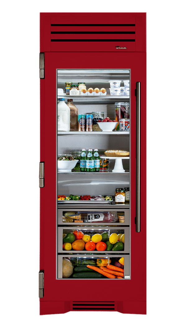 Refrigerator Column, Left Hinged, Crimson, Pewter Hardware TR30REFLSGC193H05