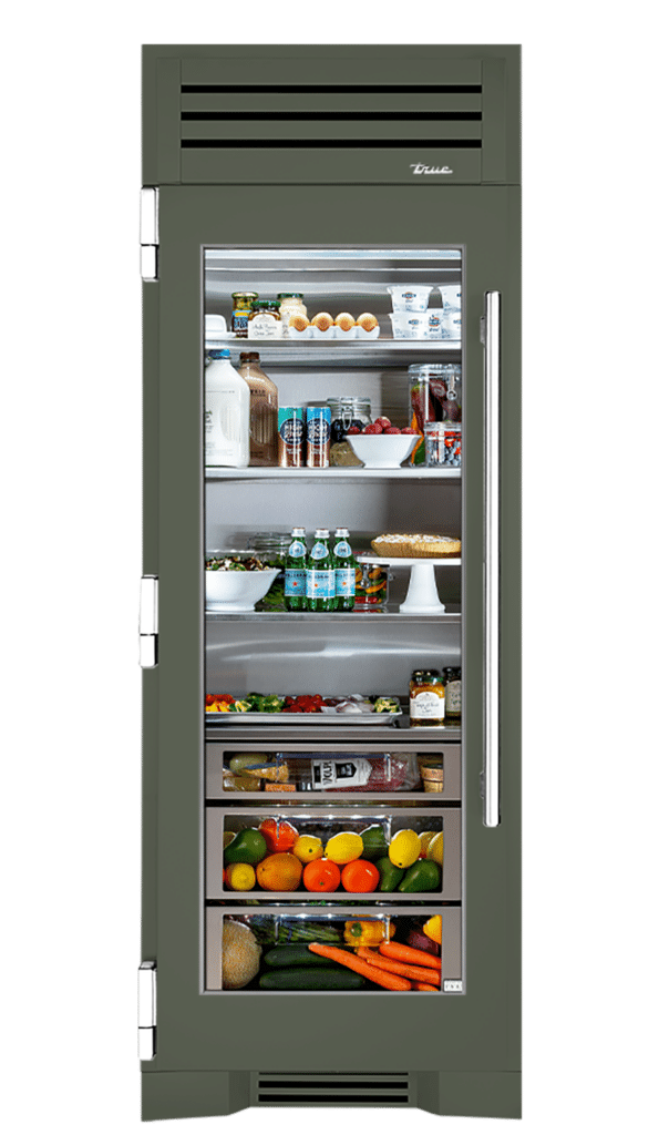 Refrigerator Column, Left Hinged, Olive, Chrome Hardware TR30REFLSGC238H02