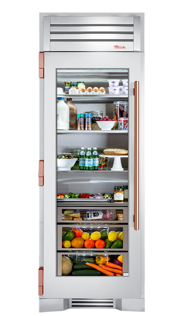 Refrigerator Column, Left Hinged, Copper Hardware TR30REFLSGCH03