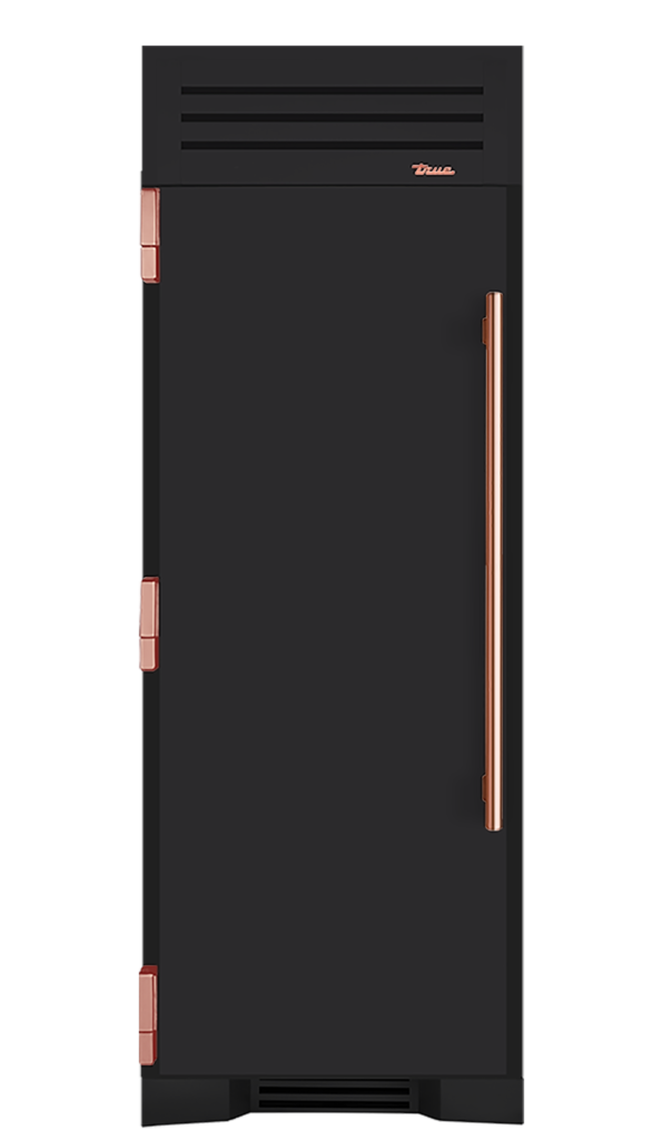 Refrigerator Column, Left Hinged, Matte Black, Copper Hardware TR30REFLSSC027H03