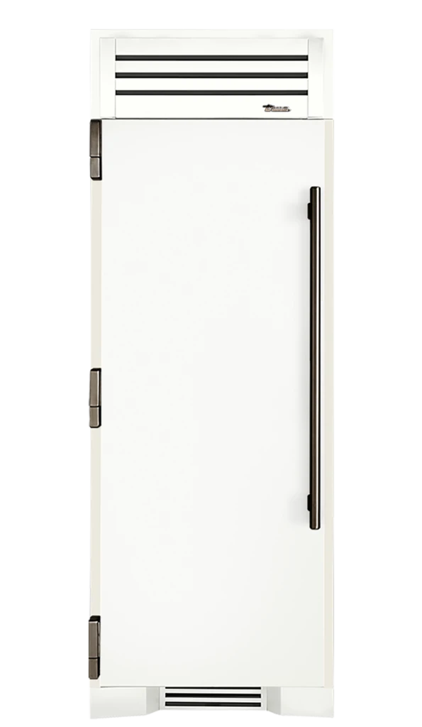 Refrigerator Column, Left Hinged, Matte White, Pewter Hardware TR30REFLSSC030H05