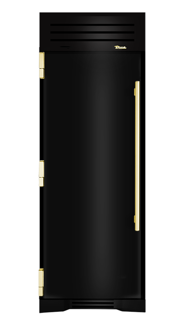 Refrigerator Column, Left Hinged, Gloss Black, Brass Hardware TR30REFLSSC044H01