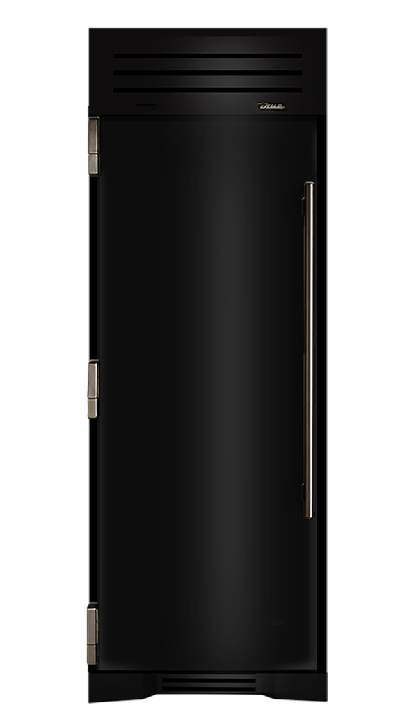 Refrigerator Column, Left Hinged, Gloss Black, Pewter Hardware TR30REFLSSC044H05