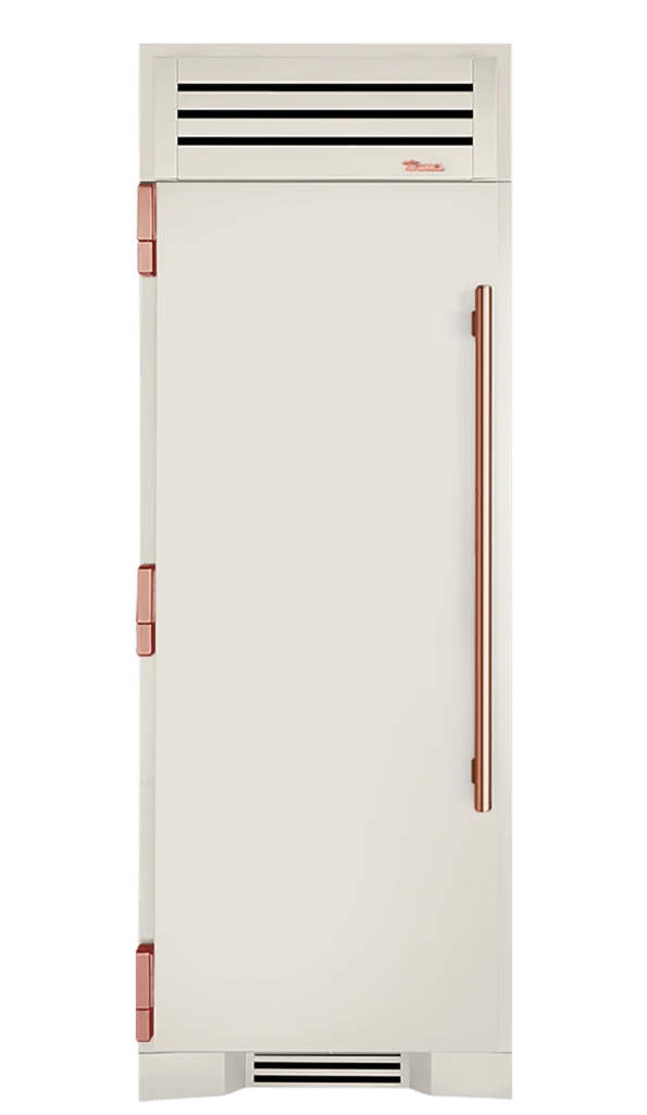 Refrigerator Column, Left Hinged, Antique White, Copper Hardware TR30REFLSSC050H03