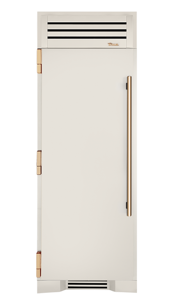 Refrigerator Column, Left Hinged, Antique White, Gold Hardware TR30REFLSSC050H08