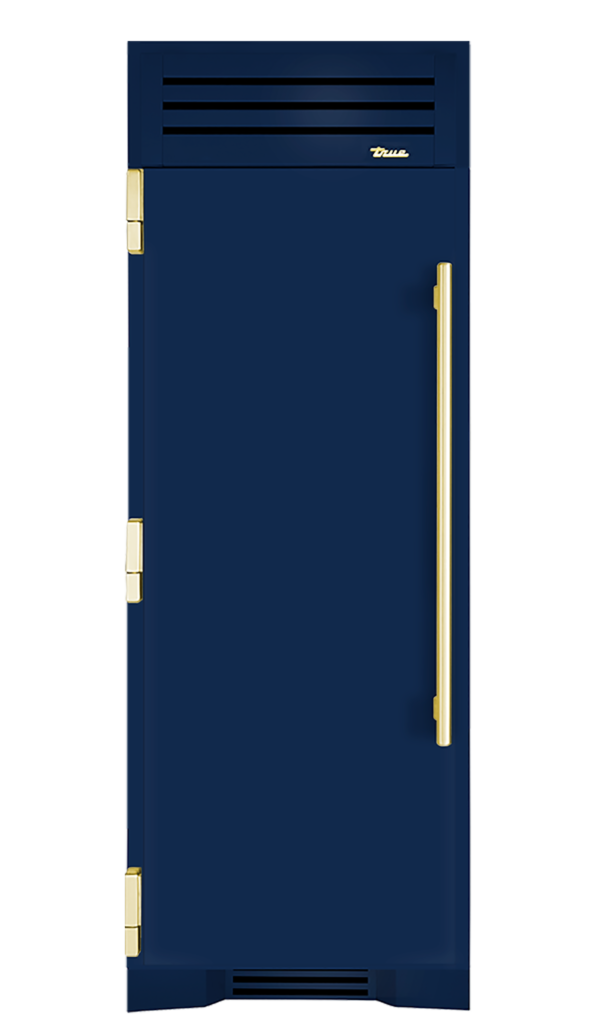 Refrigerator Column, Left Hinged, Cobalt, Brass Hardware TR30REFLSSC078H01