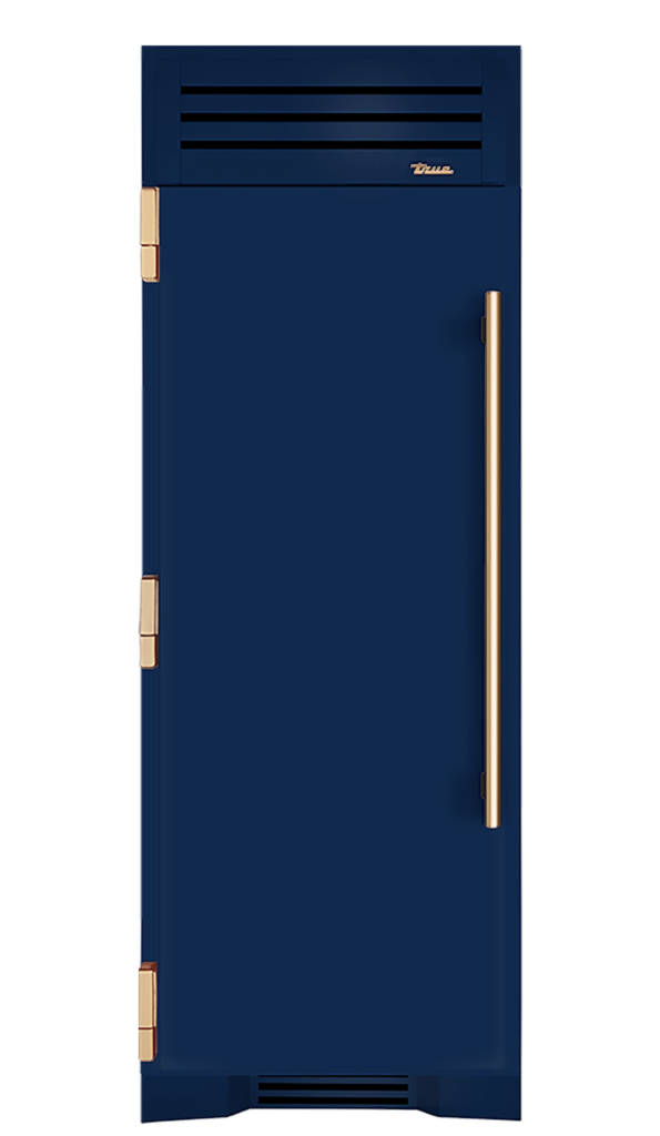 Refrigerator Column, Left Hinged, Cobalt, Gold Hardware TR30REFLSSC078H08
