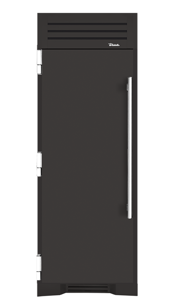 Refrigerator Column, Left Hinged, Ultra Matte Black, Chrome Hardware TR30REFLSSC085H02