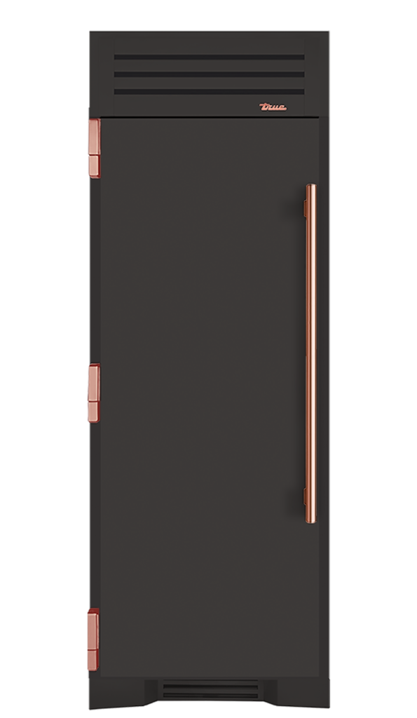 Refrigerator Column, Left Hinged, Ultra Matte Black, Copper Hardware TR30REFLSSC085H03