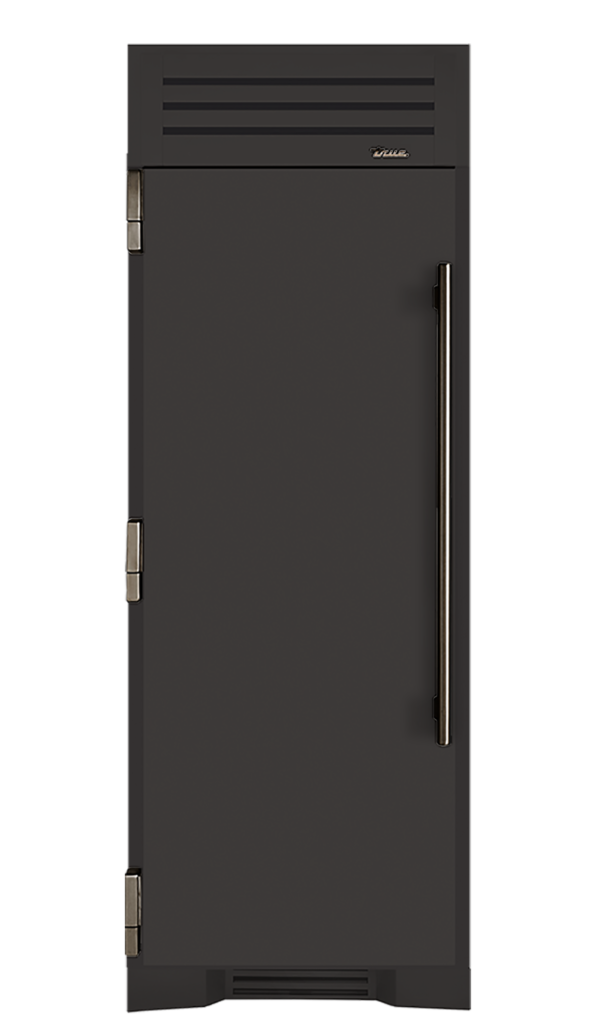 Refrigerator Column, Left Hinged, Ultra Matte Black, Pewter Hardware TR30REFLSSC085H05