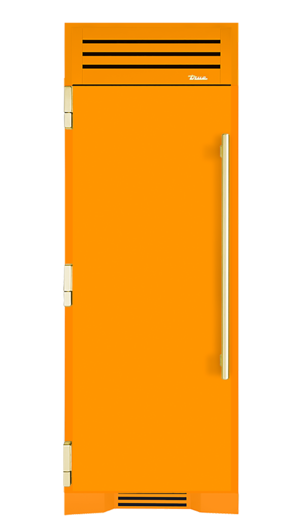 Refrigerator Column, Left Hinged, Saffron, Brass Hardware TR30REFLSSC103H01