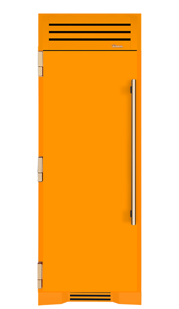 Refrigerator Column, Left Hinged, Saffron, Gold Hardware TR30REFLSSC103H08