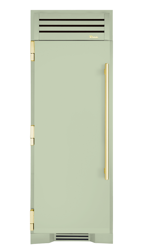 Refrigerator Column, Left Hinged, Sage, Brass Hardware TR30REFLSSC129H01