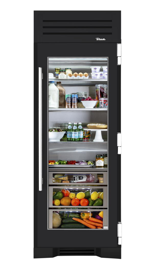 Refrigerator Column, Right Hinged, Matte Black, Chrome Hardware TR30REFRSGC027H02